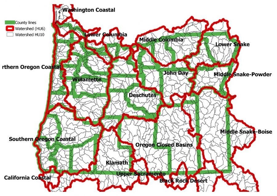 John Wesley Powell recommended using watershed boundaries in western North America.