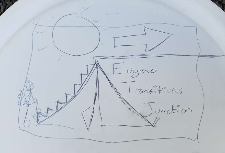 Drawing of unhoused encampment