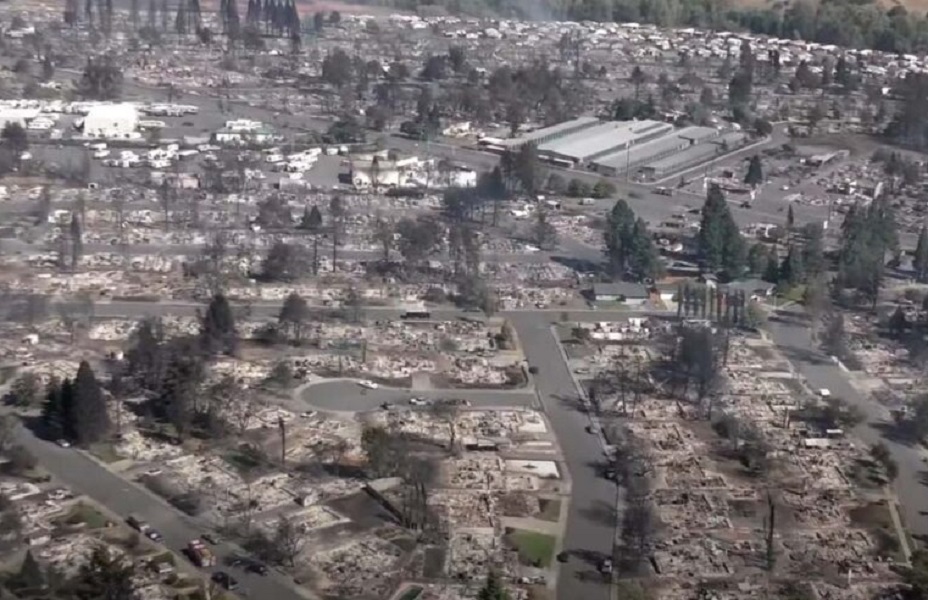 Devastation from the Almeda Fire in the Phoenix / Talent area. Image courtesy Jackson County..