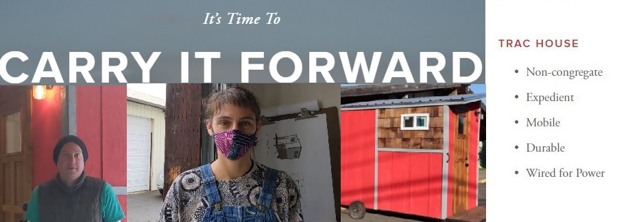 Gabe Casteel and Alicia Ginsburg at Carry It Forward are building high-quality tiny homes, providing workforce training, jobs, and addressing Eugene's homelessness crisis.
