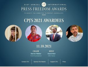 The Committee to Protect Journalists will honor four courageous journalists from Belarus, Guatemala, Mozambique, and Myanmar.