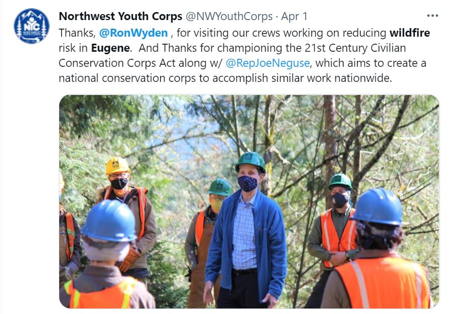 Sen. Wyden, who visited the Northwest Youth Corps in South Eugene earlier this year, is asking if the Forest Service can handle multiple megafires in the West.