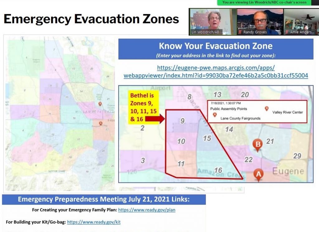 Active Bethel Citizens and Councilor Randy Groves shared resources for emergency preparedness, including the new evacuation zones.