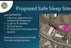 One of the three new safe sleep sites is just south of the Second and Garfield site, which is opening this week.