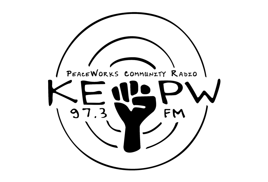 KEPW PeaceWorks Community Radio Logo 97.3 FM