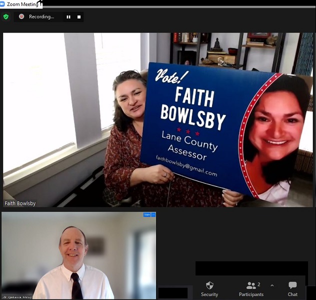 Faith Bowlsby is a candidate for Lane County Assessor in the May 17, 2022 election.