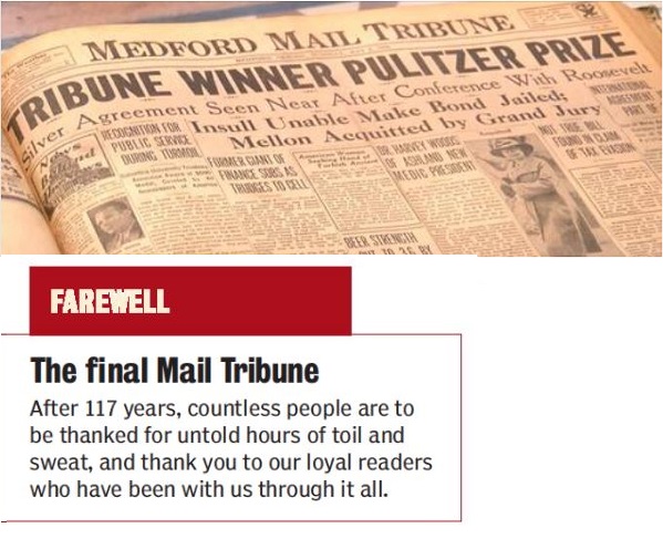 Medford Mail Tribune abruptly shuts down - Whole Community News